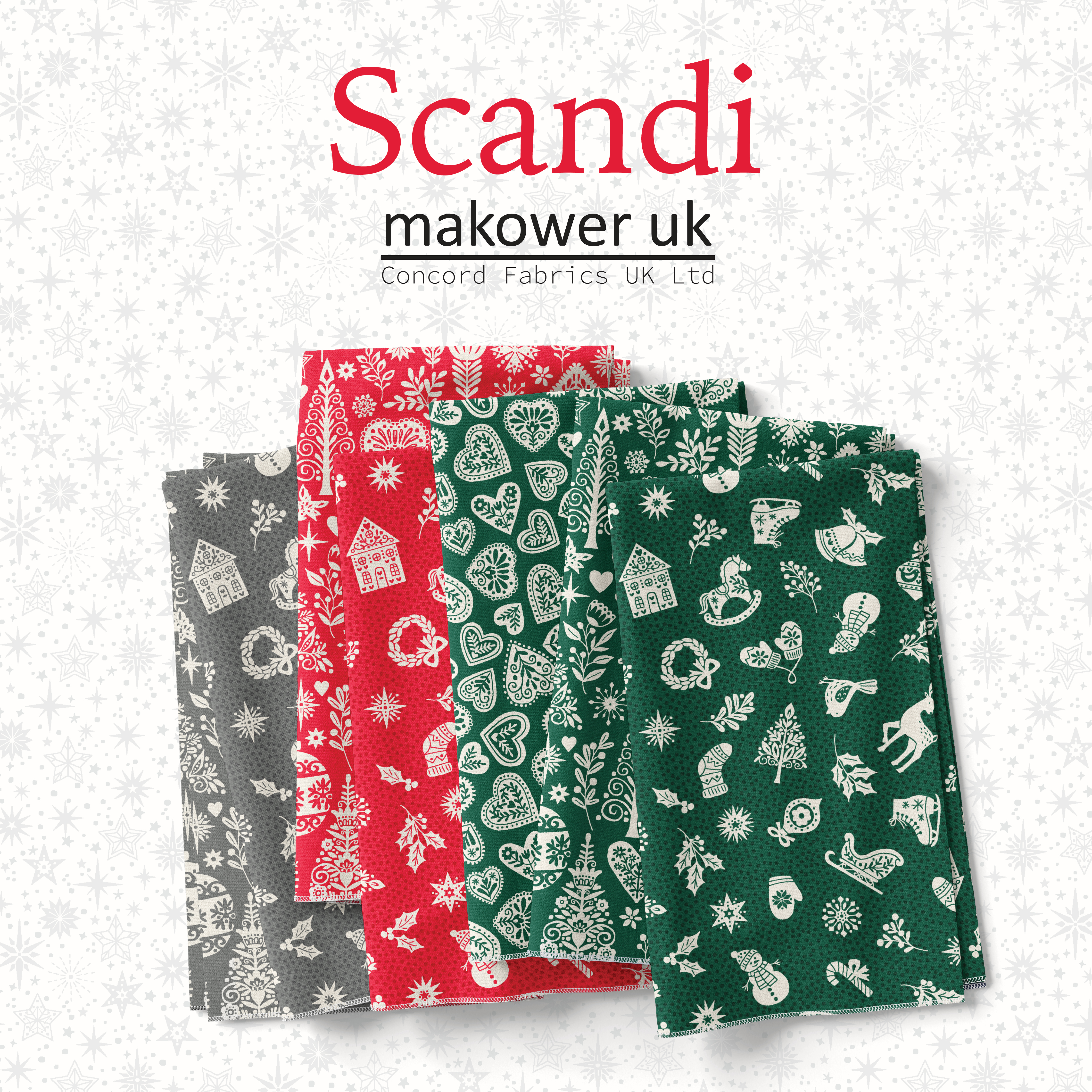 collection de tissus de Noël motifs scandinaves